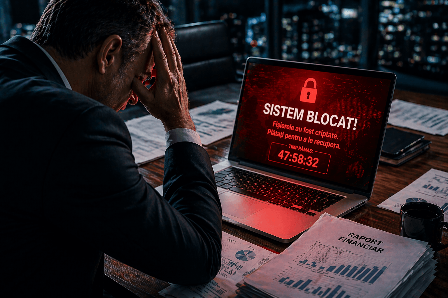 Manager confruntat cu un atac ransomware – sistem blocat și impact financiar asupra companiei